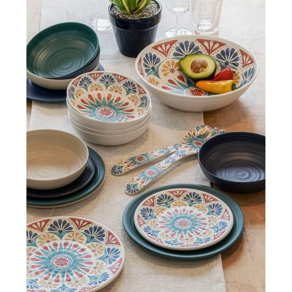 Abode Homewares by TarHong Desert Rio Serve Bowl,Merge,12.6