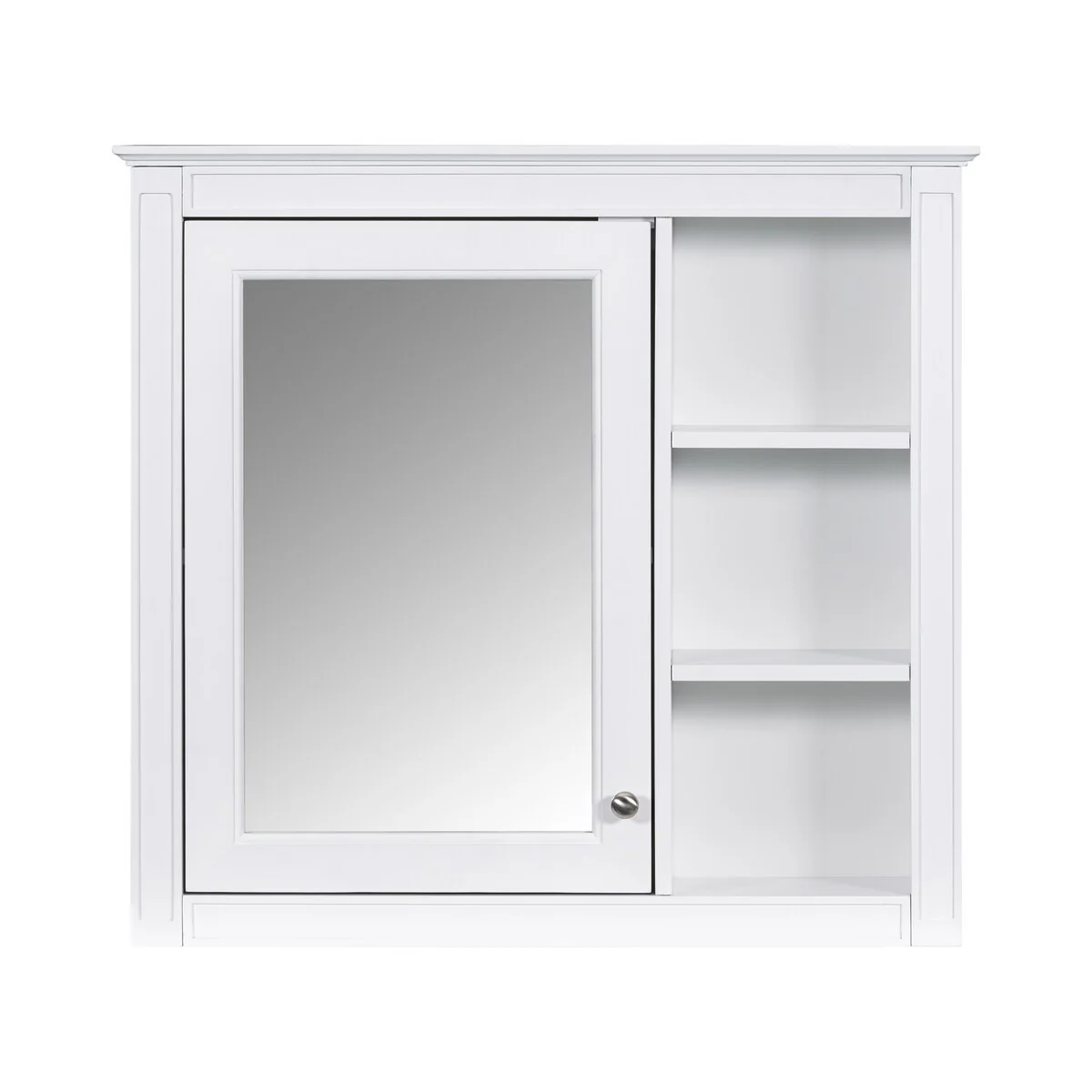 30'' x 28'' Wall Mounted Bathroom Storage Cabinet, Modern Bathroom Wall Cabinet with Mirror,Mirror Cabinet with 3 Open Shelves