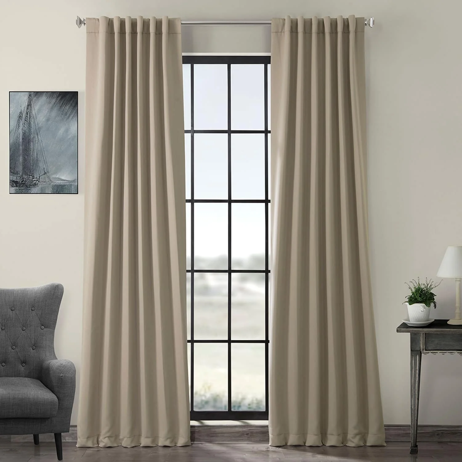 Exclusive Fabrics Room Darkening 120-inch Curtain Panel Pair (2 Panels)