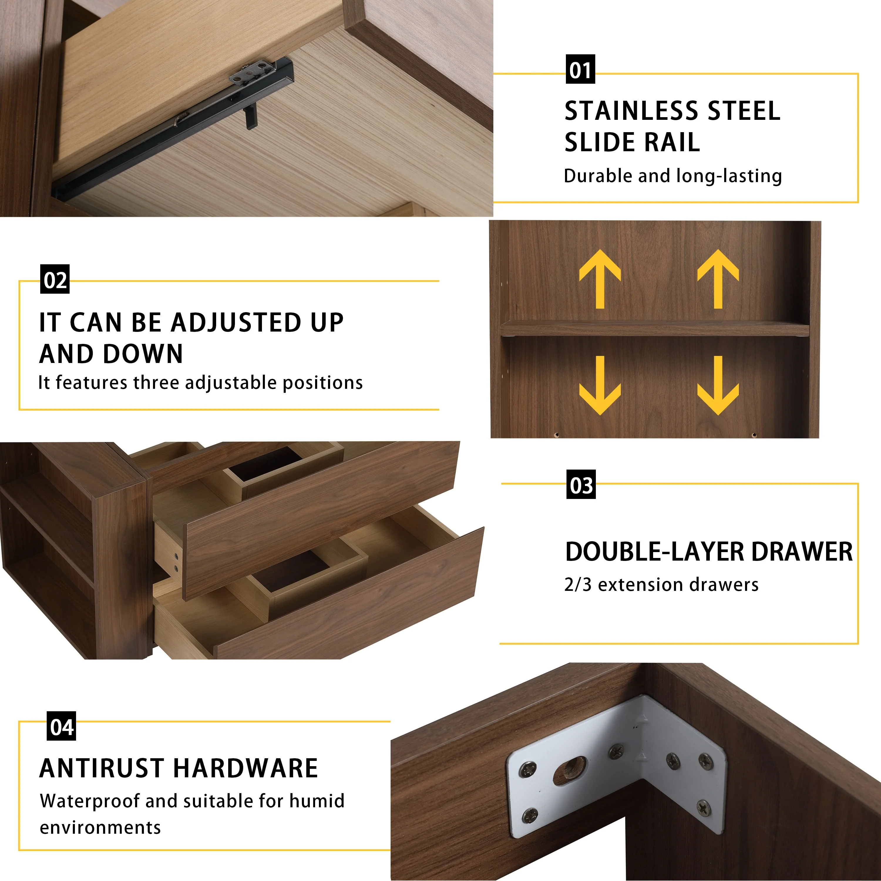 Beingnext 30''/36'' Single Sink Floating Bathroom Vanity with Soft Close Drawer and Adjustable Shelf