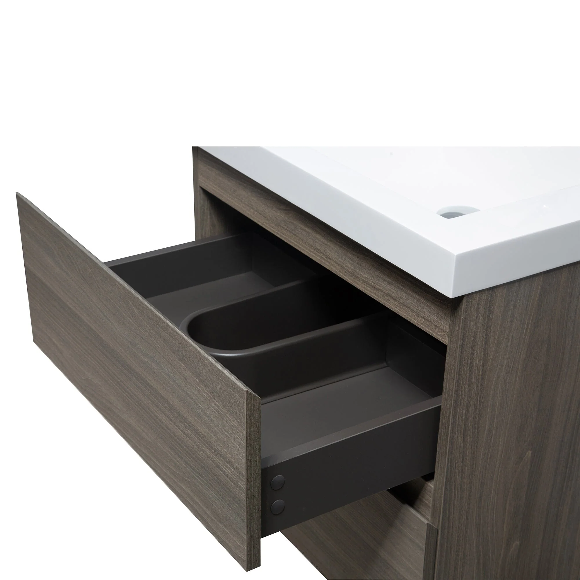 MDF Floating Bathroom Vanity with Integrated Resin Sink