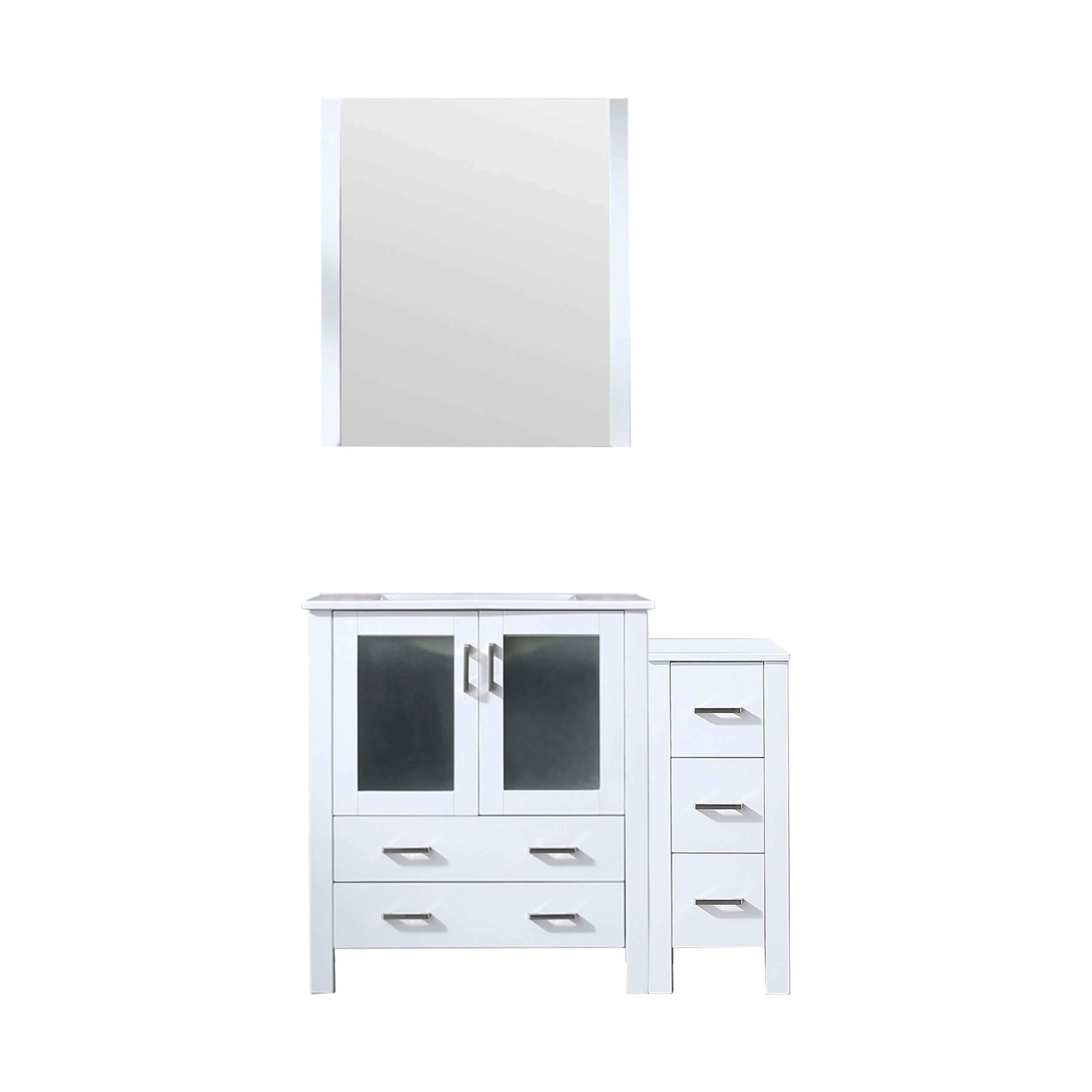 Volez Bath Vanity with Side Cabinet and Mirror