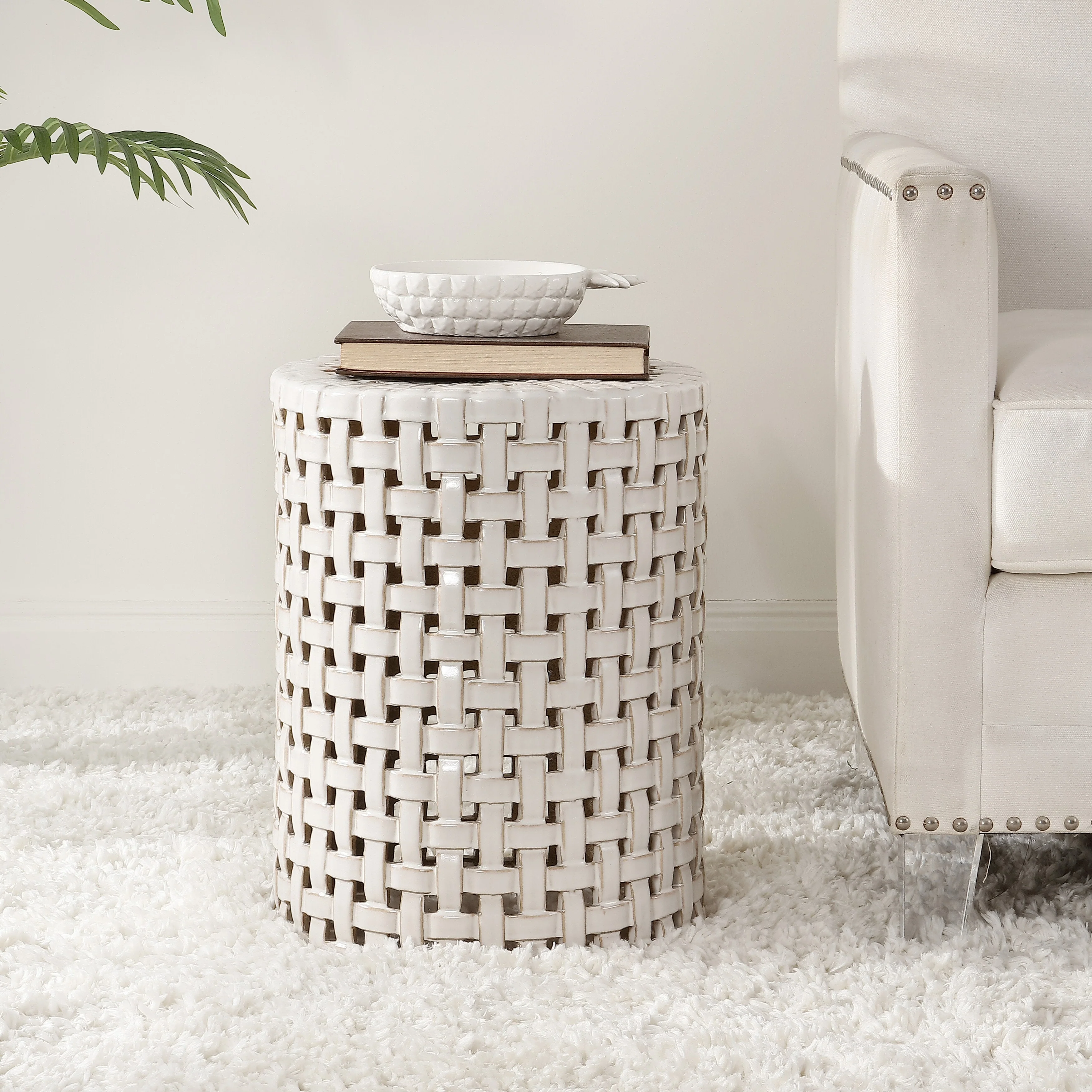 SAFAVIEH Vlera Ceramic Decorative Garden Stool (Fully Assembled)