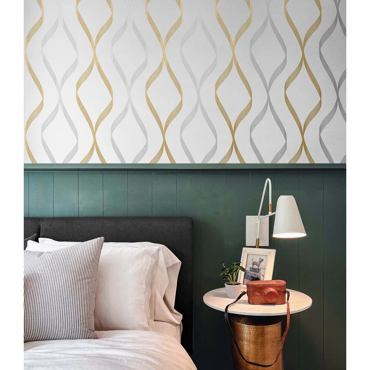 NextWall Ogee Ribbon Peel and Stick Wallpaper