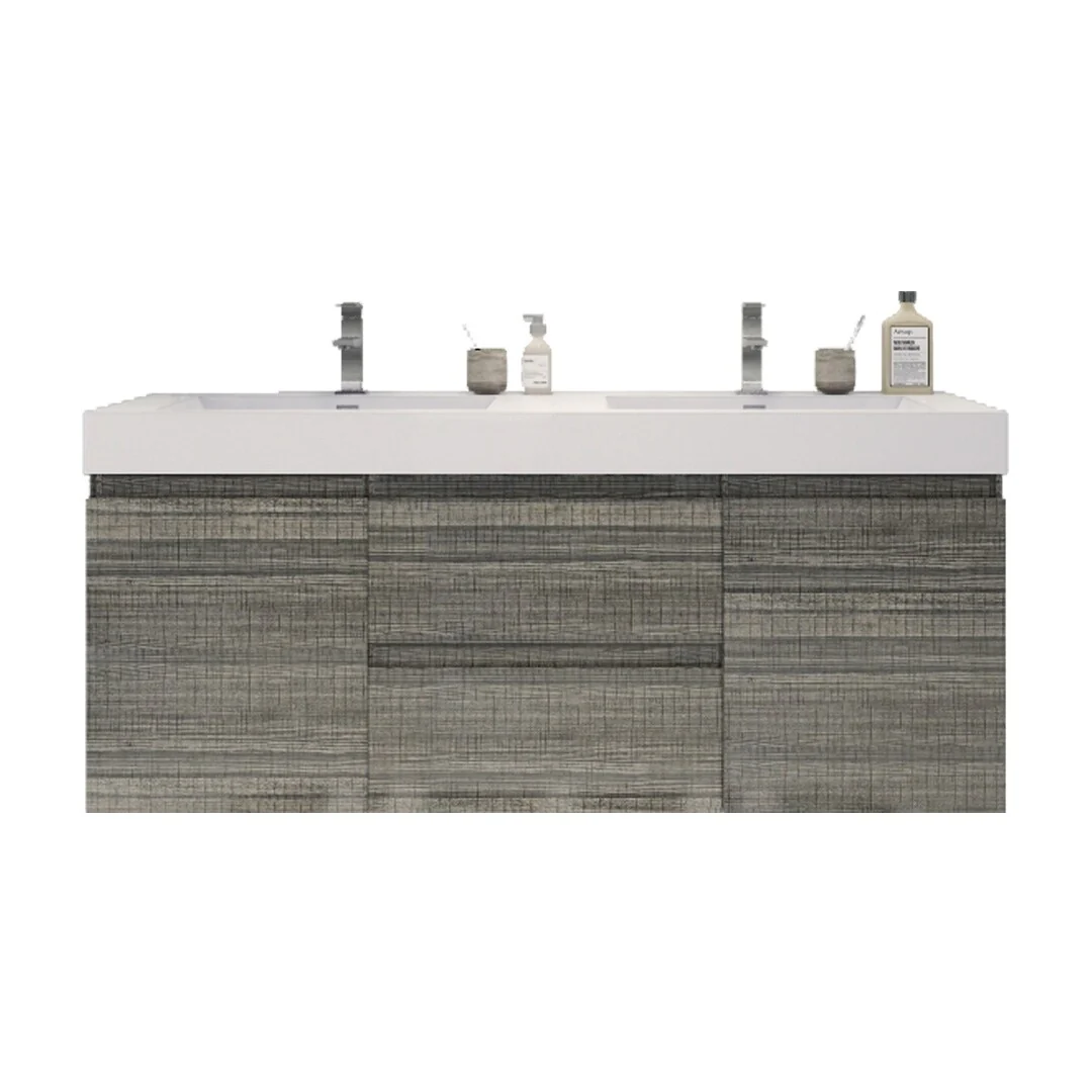 Baillie 60'' Wall-Mounted Vanity with Double Reinforced Acrylic Sink