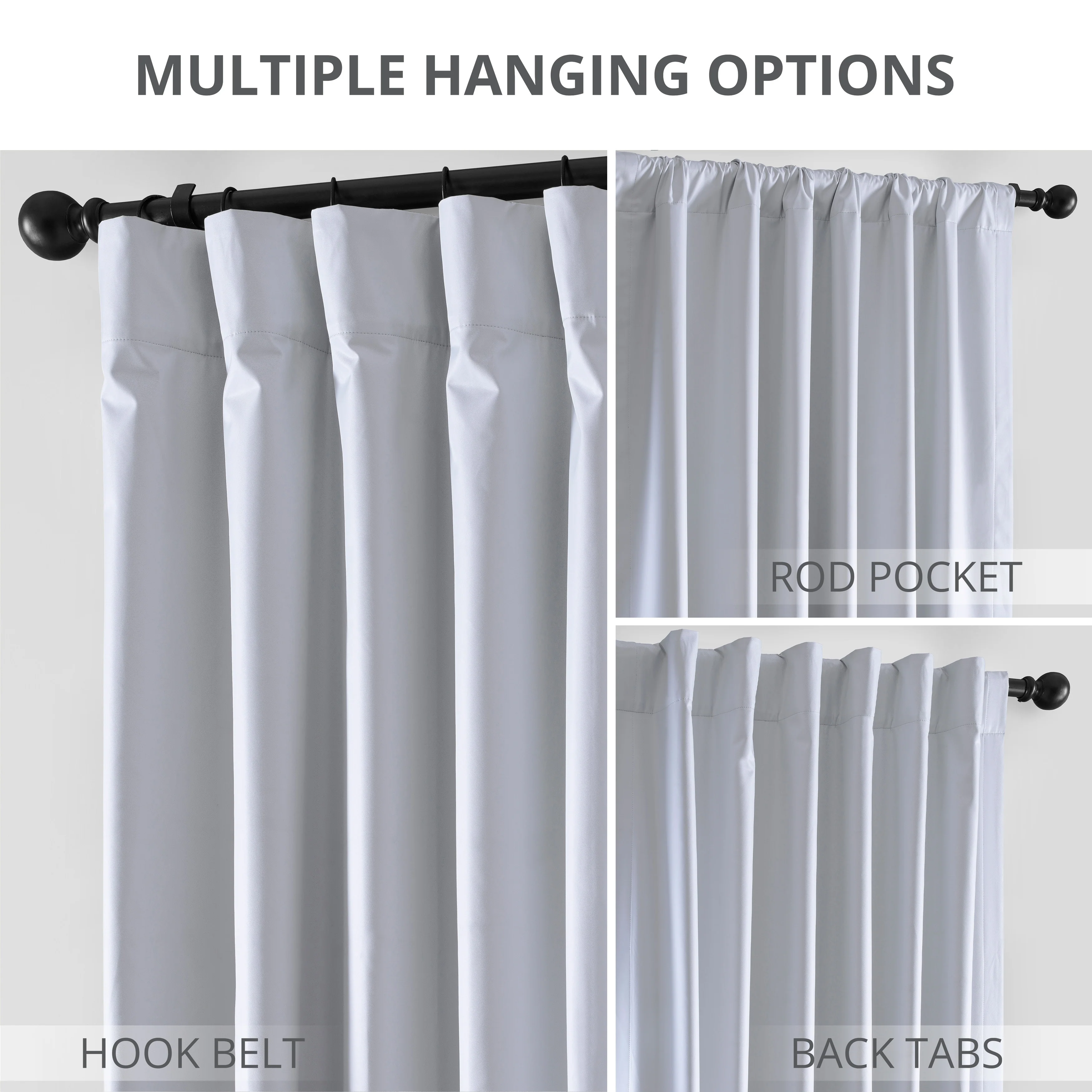 Exclusive Fabrics Essential Polyester Solid Blackout Curtains - Thermal Insulated Window Curtains Rod Pocket (Single Panel)