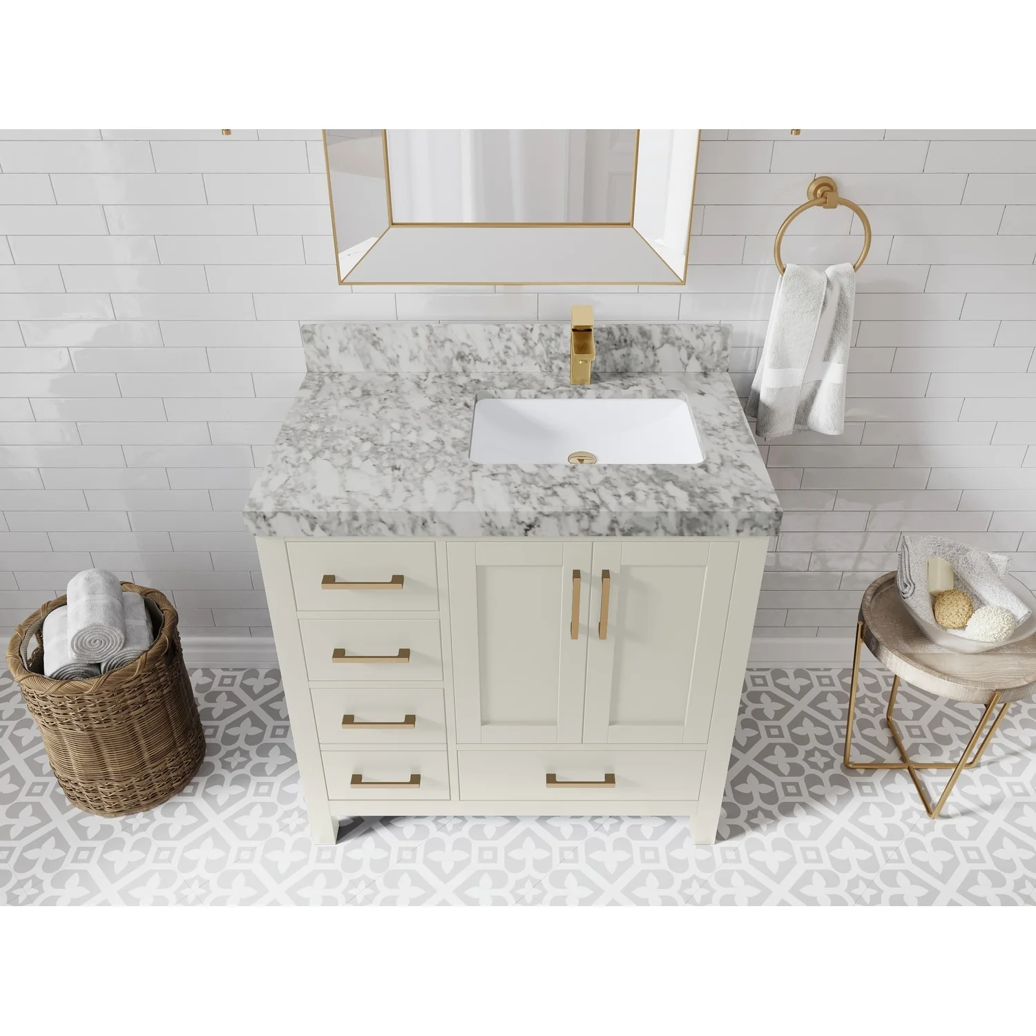 Willow Collections 36 in. W x 22 in. D Malibu Right Offset Sink Bathroom Vanity with Countertop