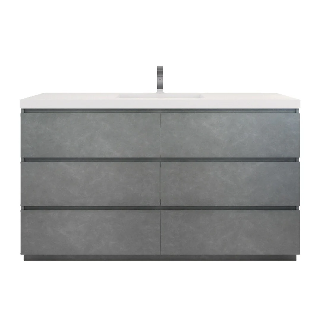 Aron 60'' Freestanding Vanity with Single Reinforced Acrylic Sink