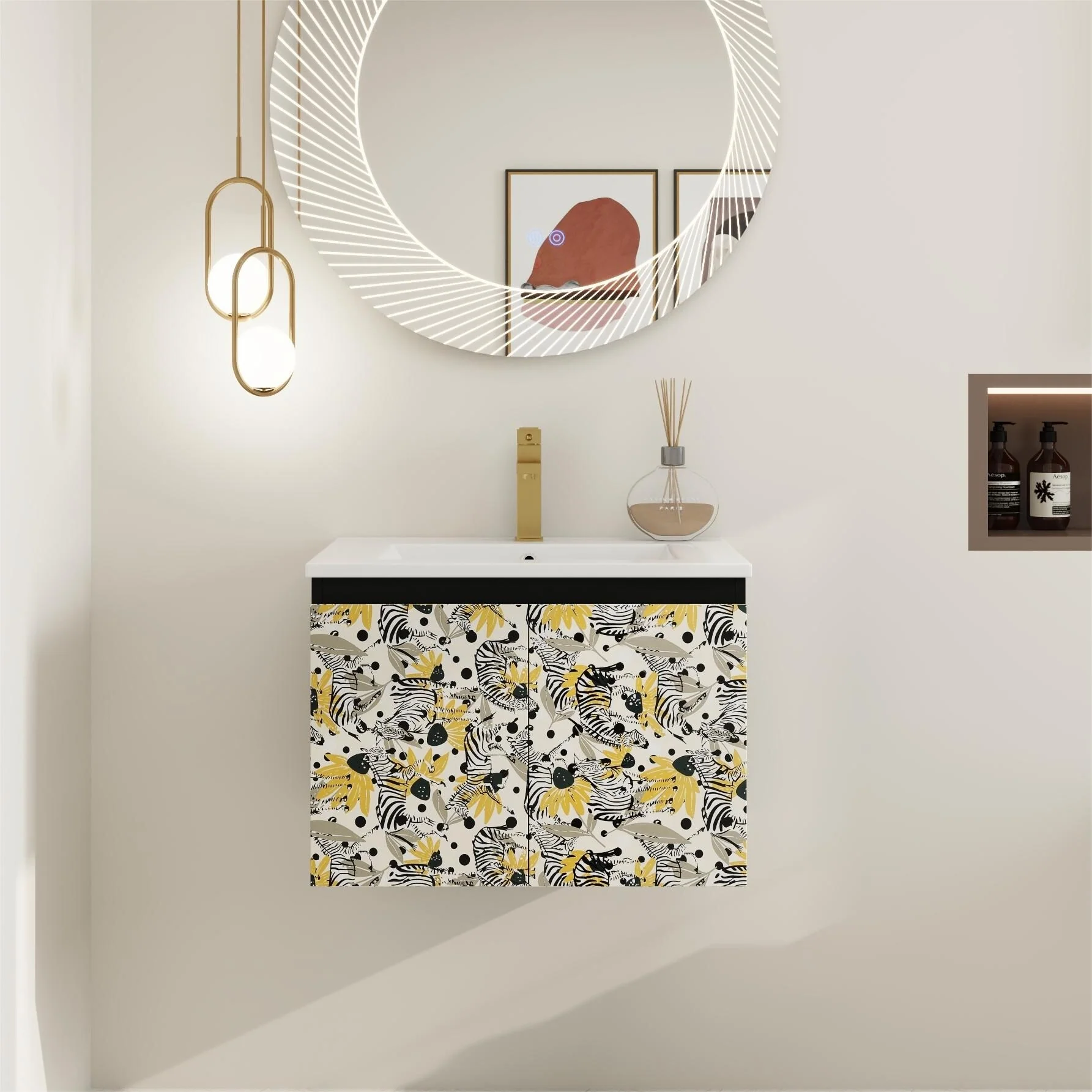 BNK 24/30/48 Inch Double Sink Bathroom Vanity with Soft Close Door