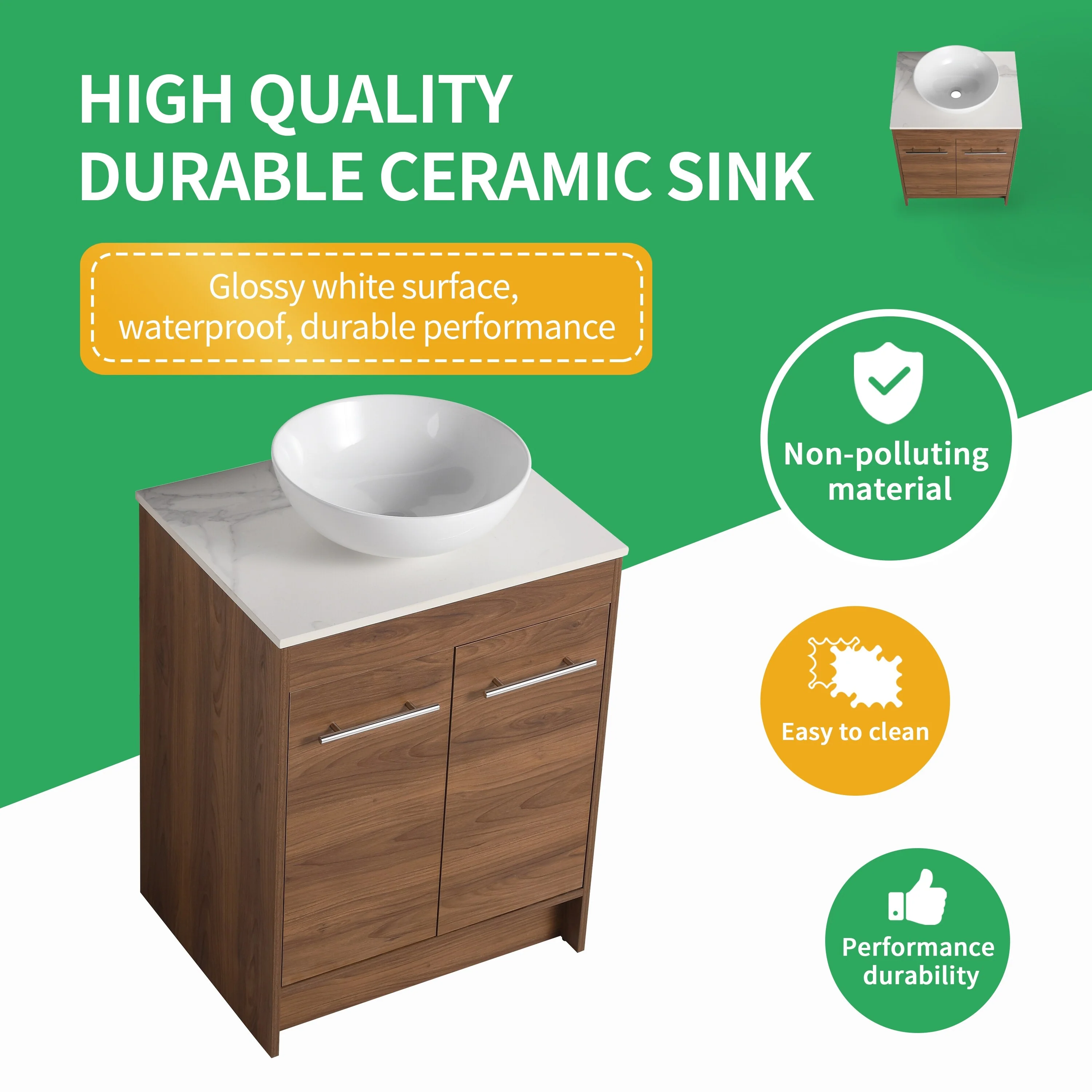 BNK 24/36/48/60 Inch Bathroom Vanity with Sink, Freestanding Bathroom Vanity with Soft Close Doors and Adjustable Shelf