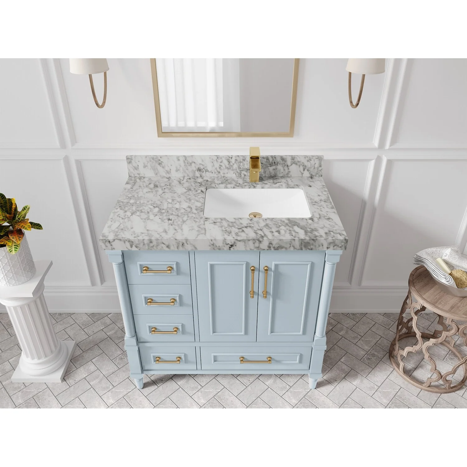 Willow Collections 36 in. W x 22 in. D Aberdeen Right Offset Sink Bathroom Vanity with Countertop