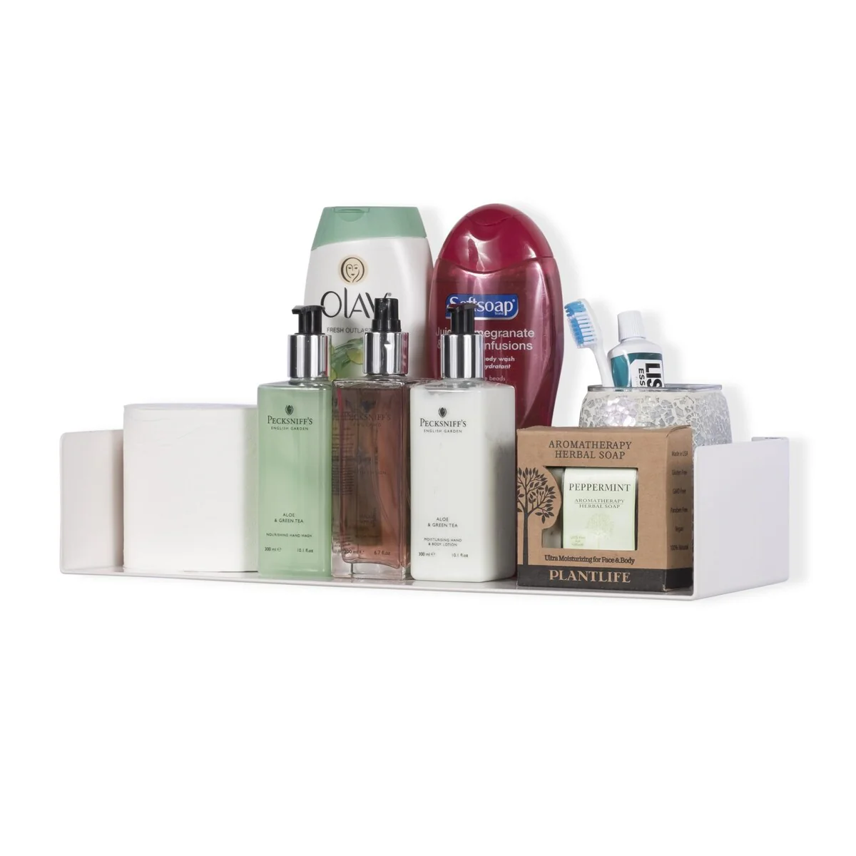 Wallniture Bali U Shape Floating Shelf White Metal Bookshelf White Wall Mount Shelving