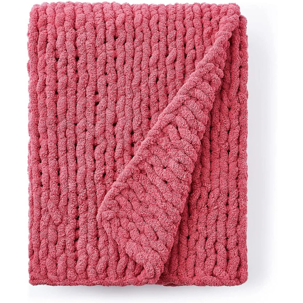 Cozy Potato® Chenille Chunky Knit Throw Blanket