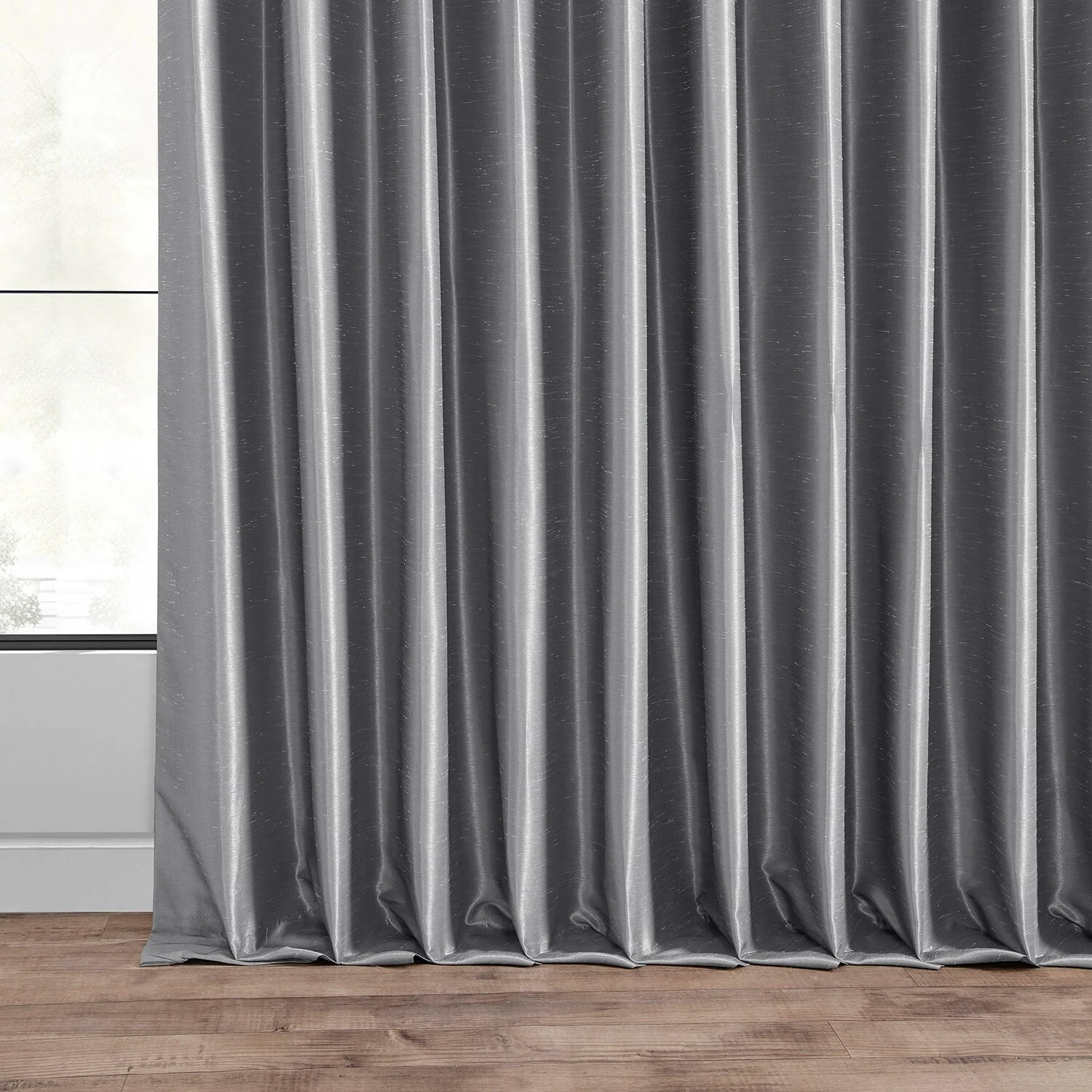 Exclusive Fabrics Blackout Extra Wide Faux Dupioni Curtain (1 Panel)