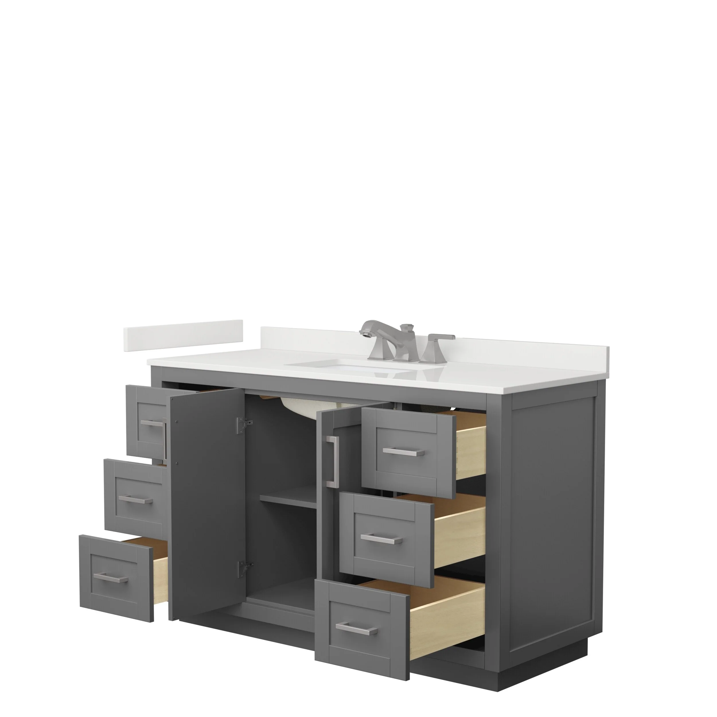 Miranda 54-inch Single Vanity, Quartz Top