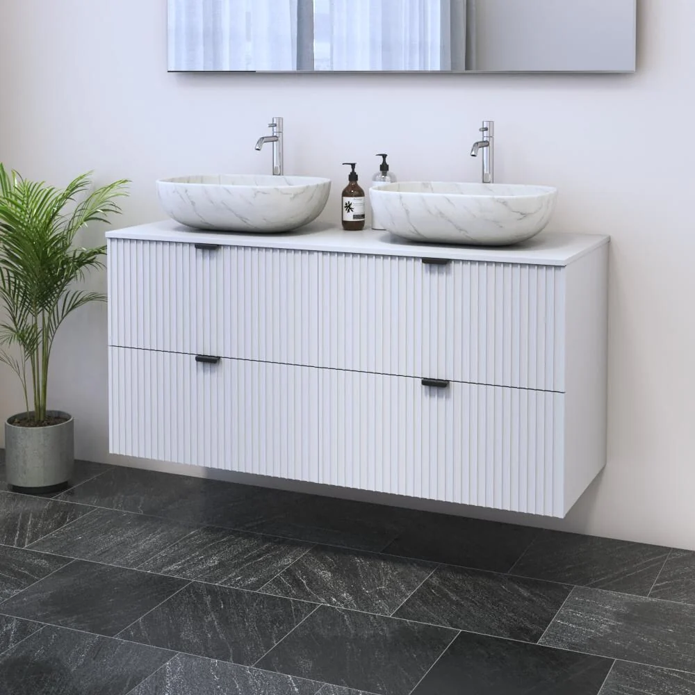 Nicole 4S 120 Double Sink Floating Bathroom Vanity (48