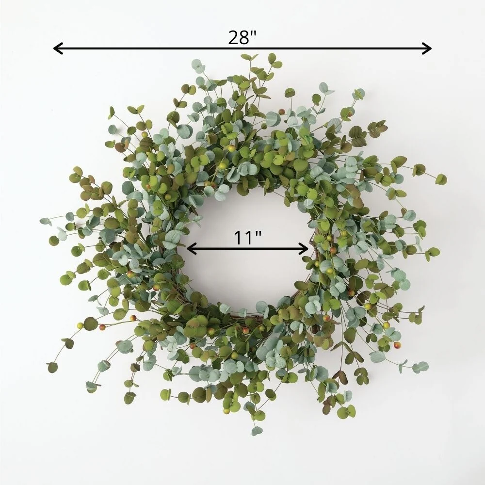 Sullivans Artificial Mini Eucalyptus Berry Wreath 28