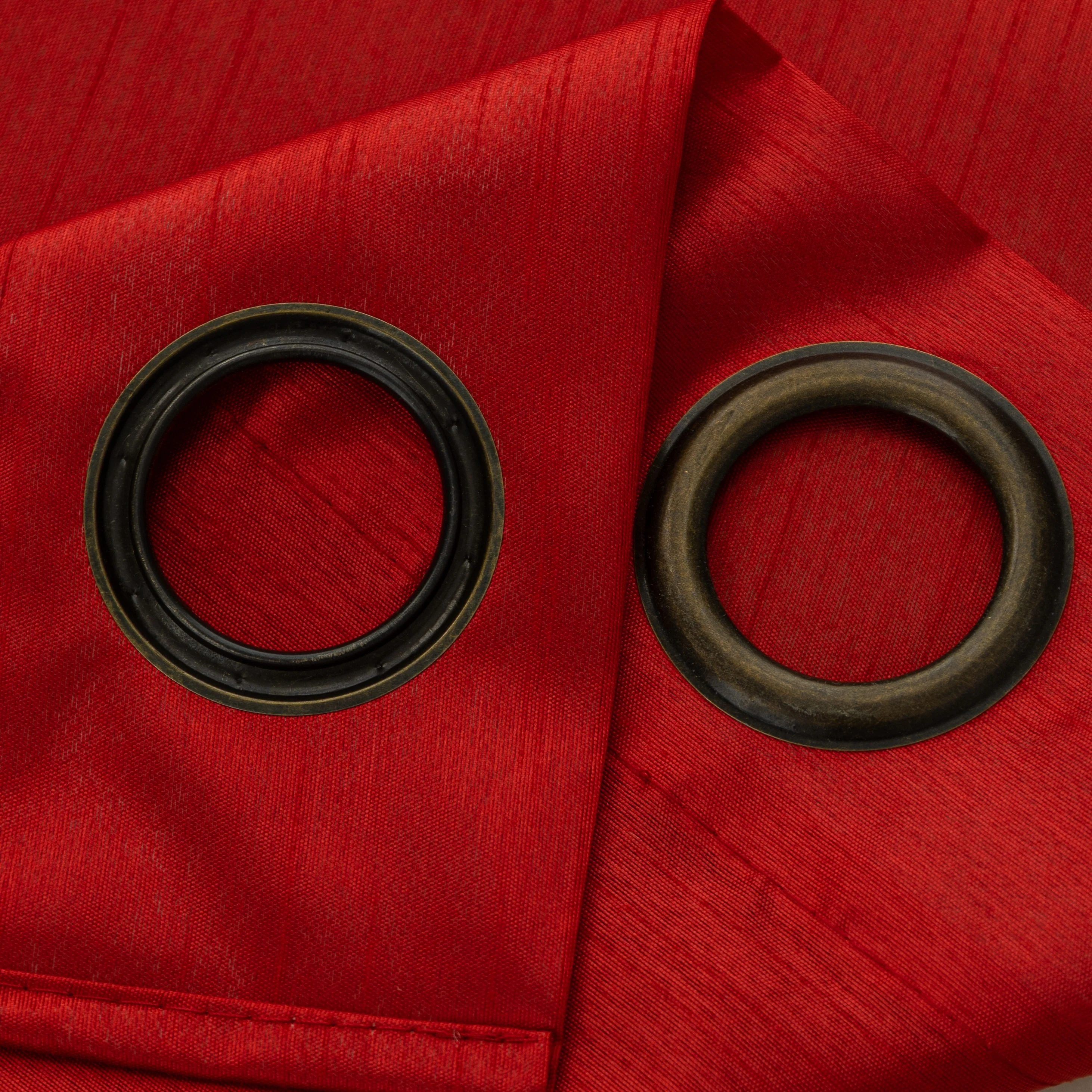 Nancy Faux Silk Window Curtain Panel Set