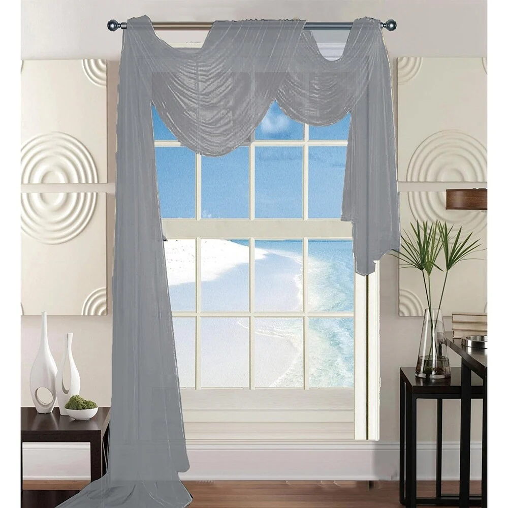 Elegant Comfort Beautiful Window Panel Curtain Sheer Voile Scarf 55