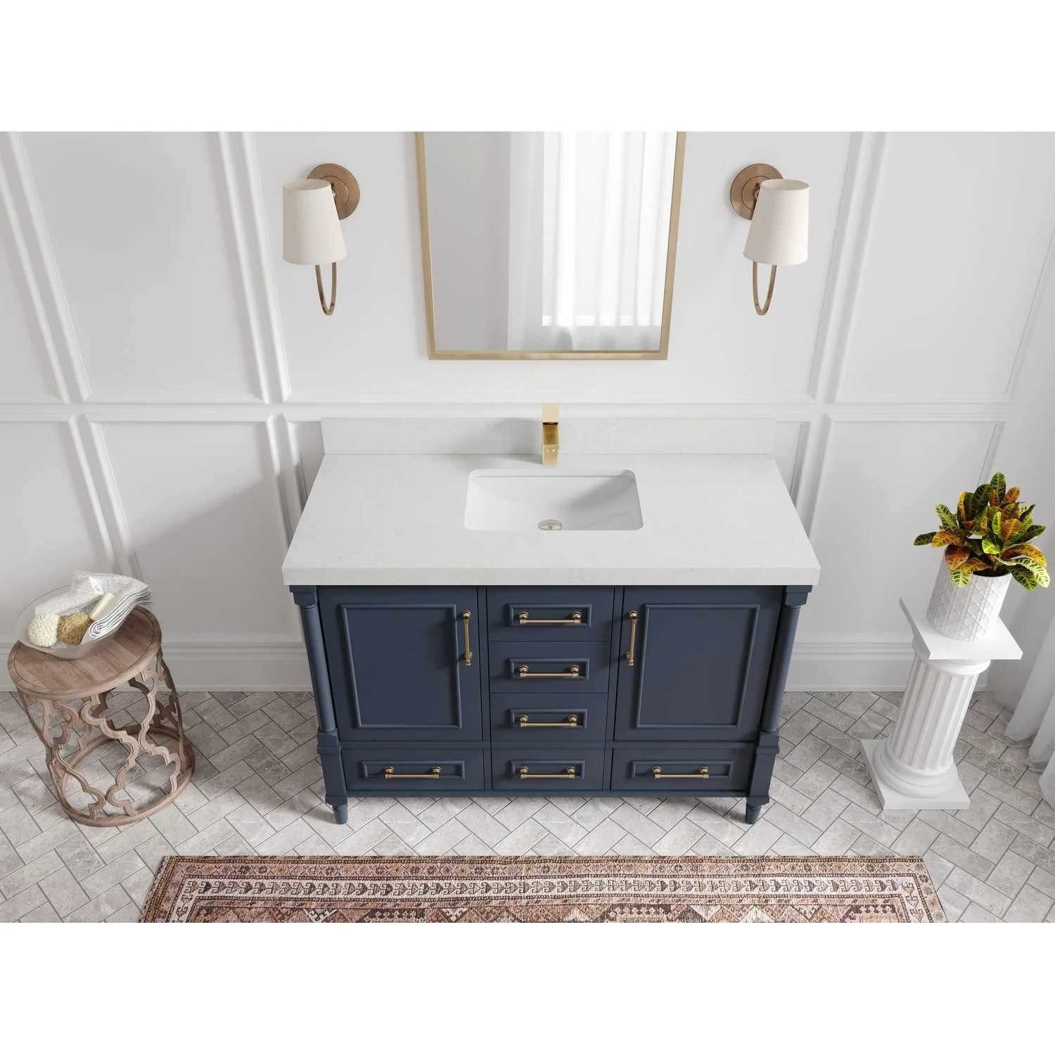Willow Collections 48 in. W x 22 in. D Aberdeen Single Bowl Sink Bathroom Vanity with Countertop