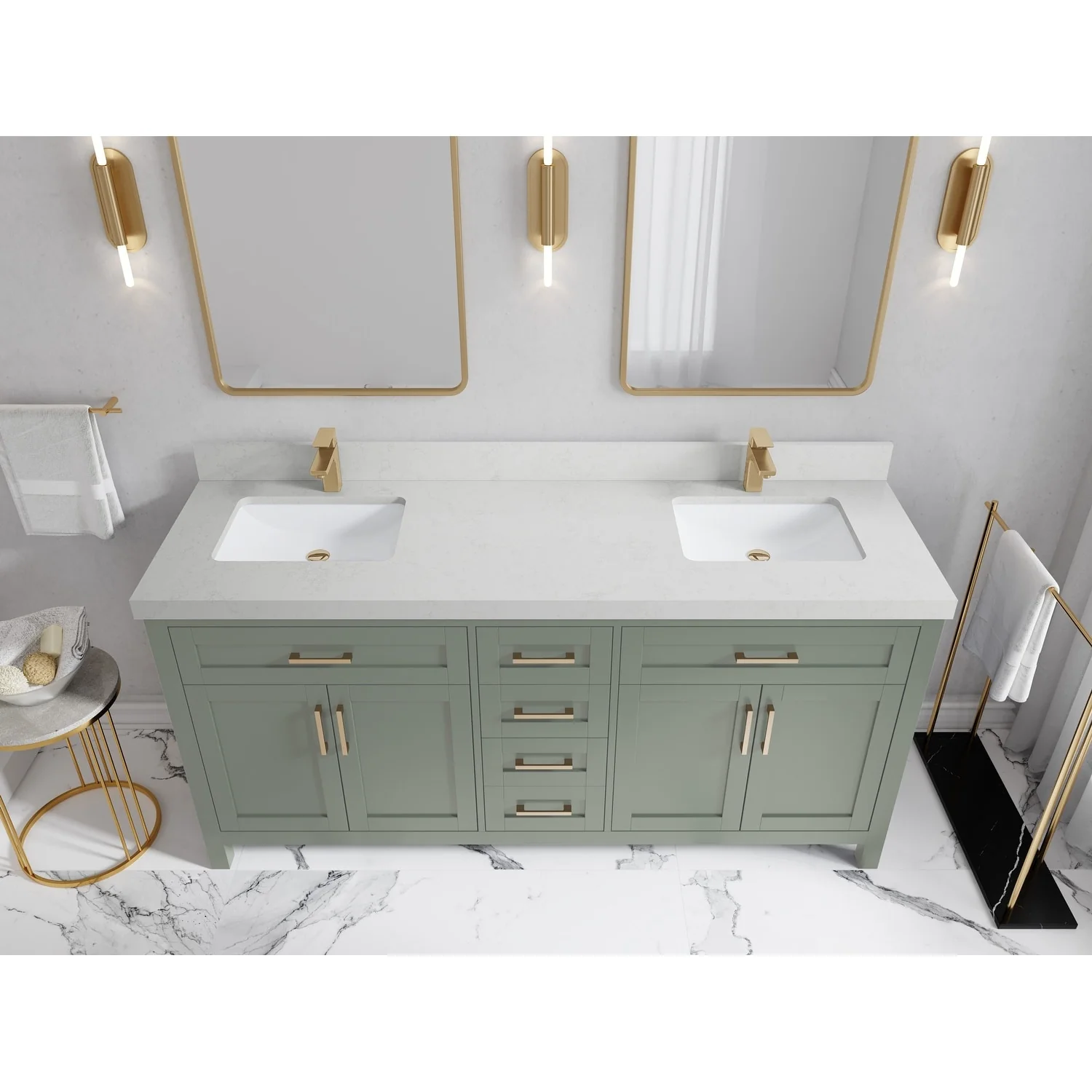 Willow Collections 72 in. W x 22 in. D Cambridge Double Sink Bathroom Vanity with Countertop