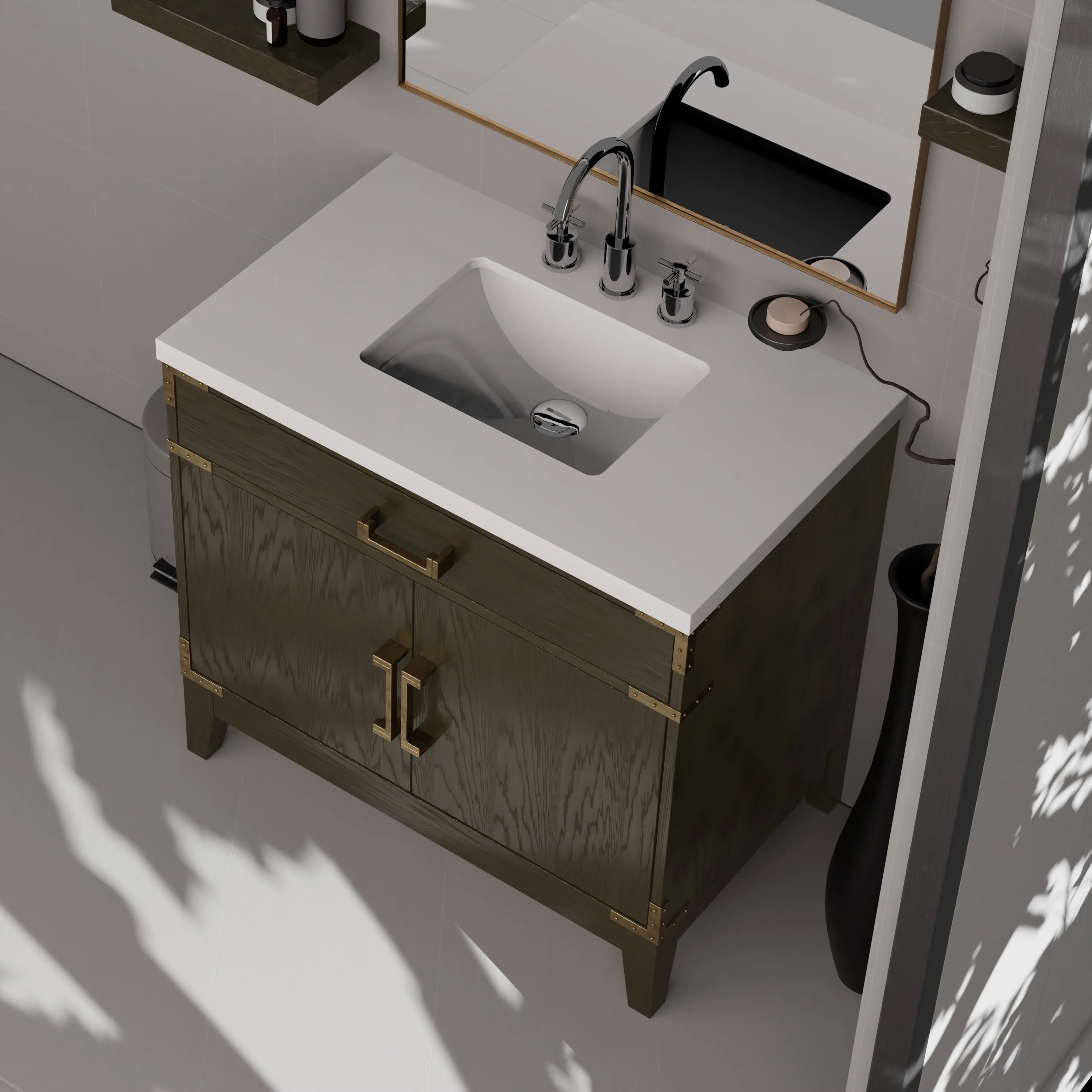 Laurel Bath Vanity Quartz Top, Sink and Faucet