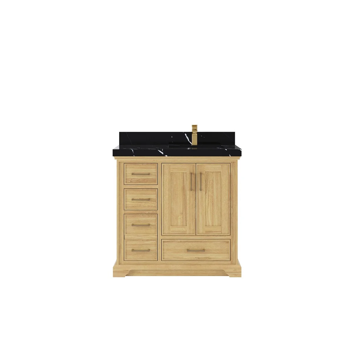 Willow Collections 36 in. W x 22 in. D Charlotte Teak Right Offset Sink Bathroom Solid Teak Vanity with Countertop