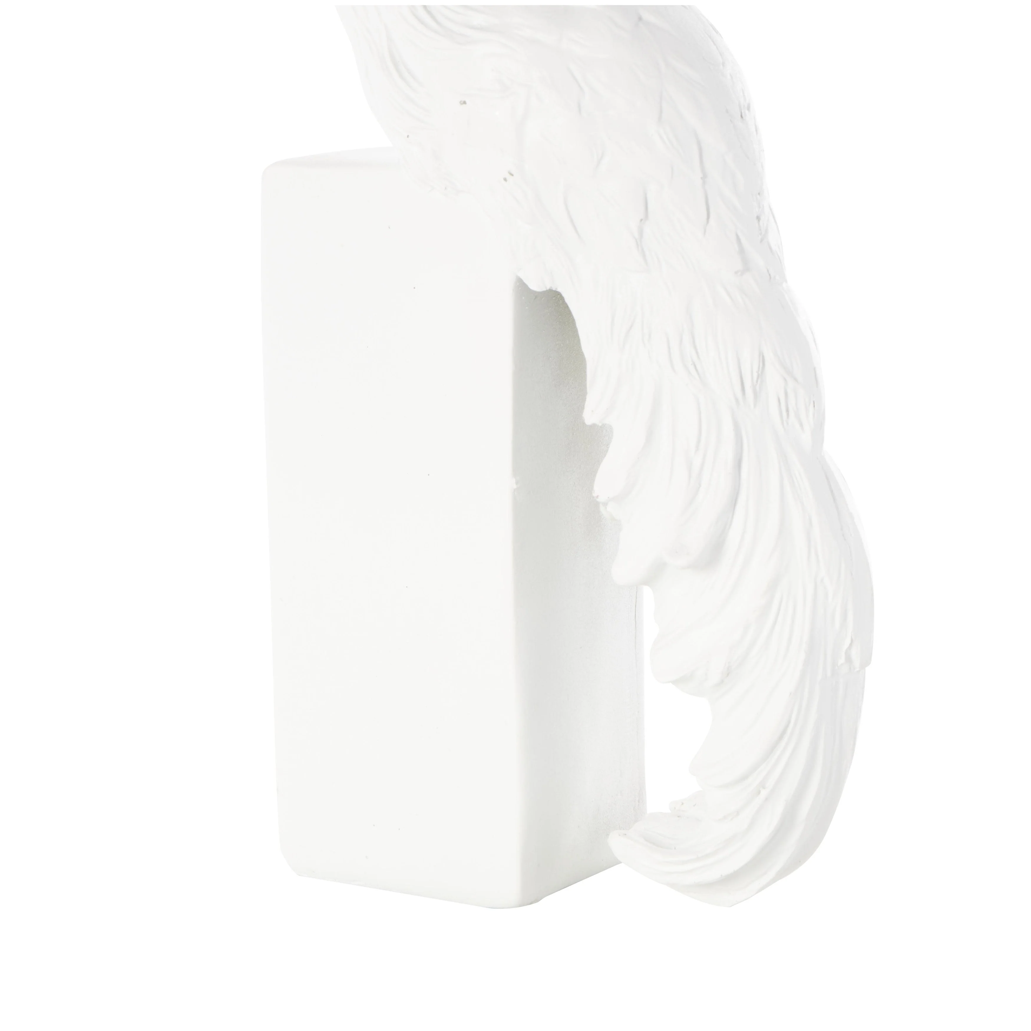 Resin Peacock Textured Decorative Bookends with Tall Block Bases - Set of 2 White - Roche River Decor
