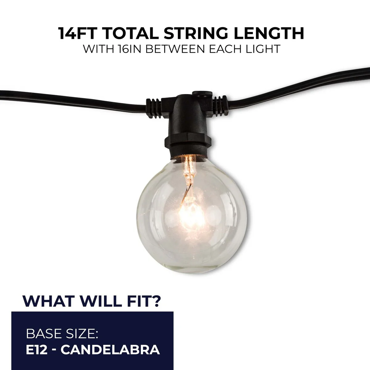 Bulbrite 14-foot Indoor/Outdoor Decorative String Light with Incandescent Globe