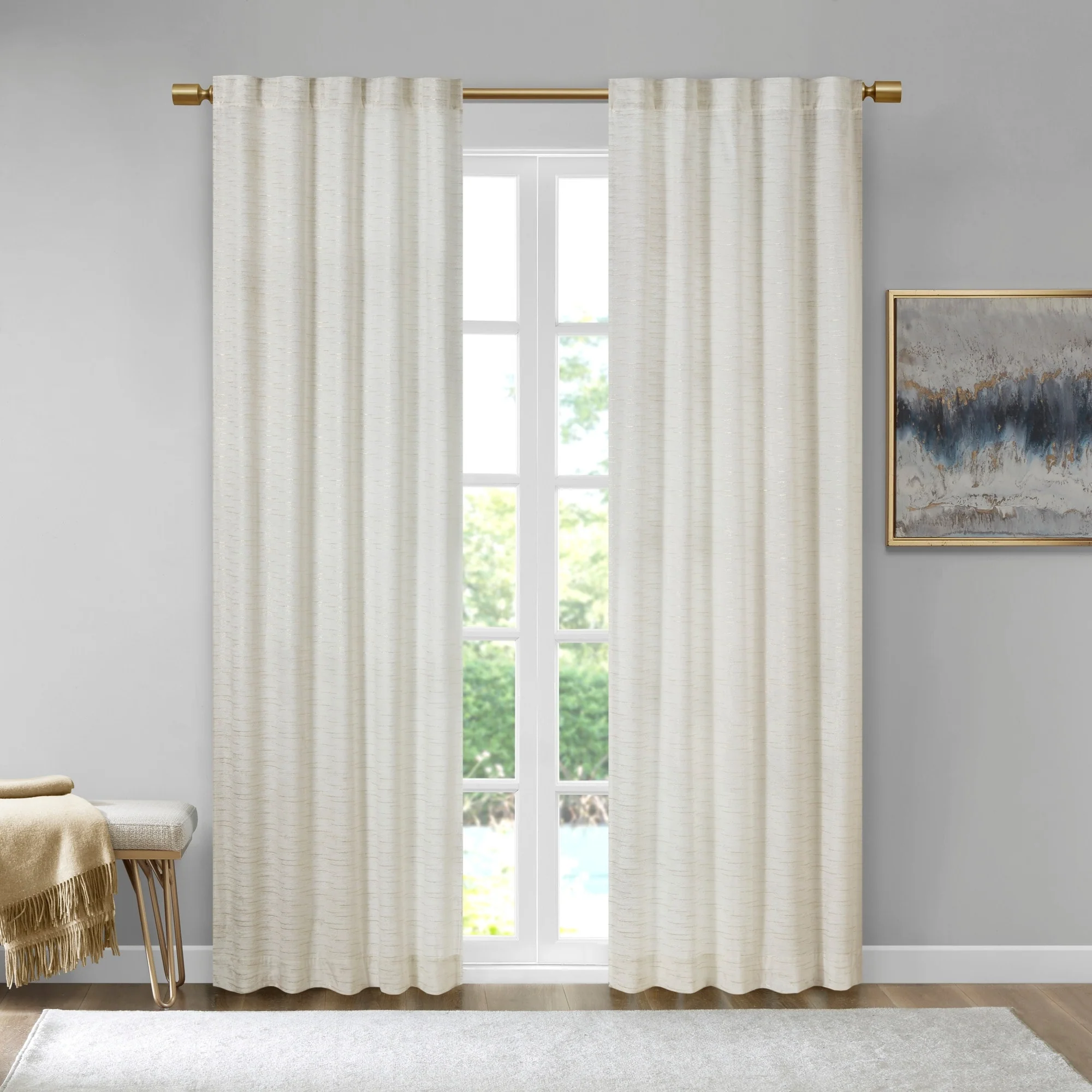 510 Design Garett Room Darkening Poly Velvet Rod Pocket/Back Tab Curtain Panel Pair