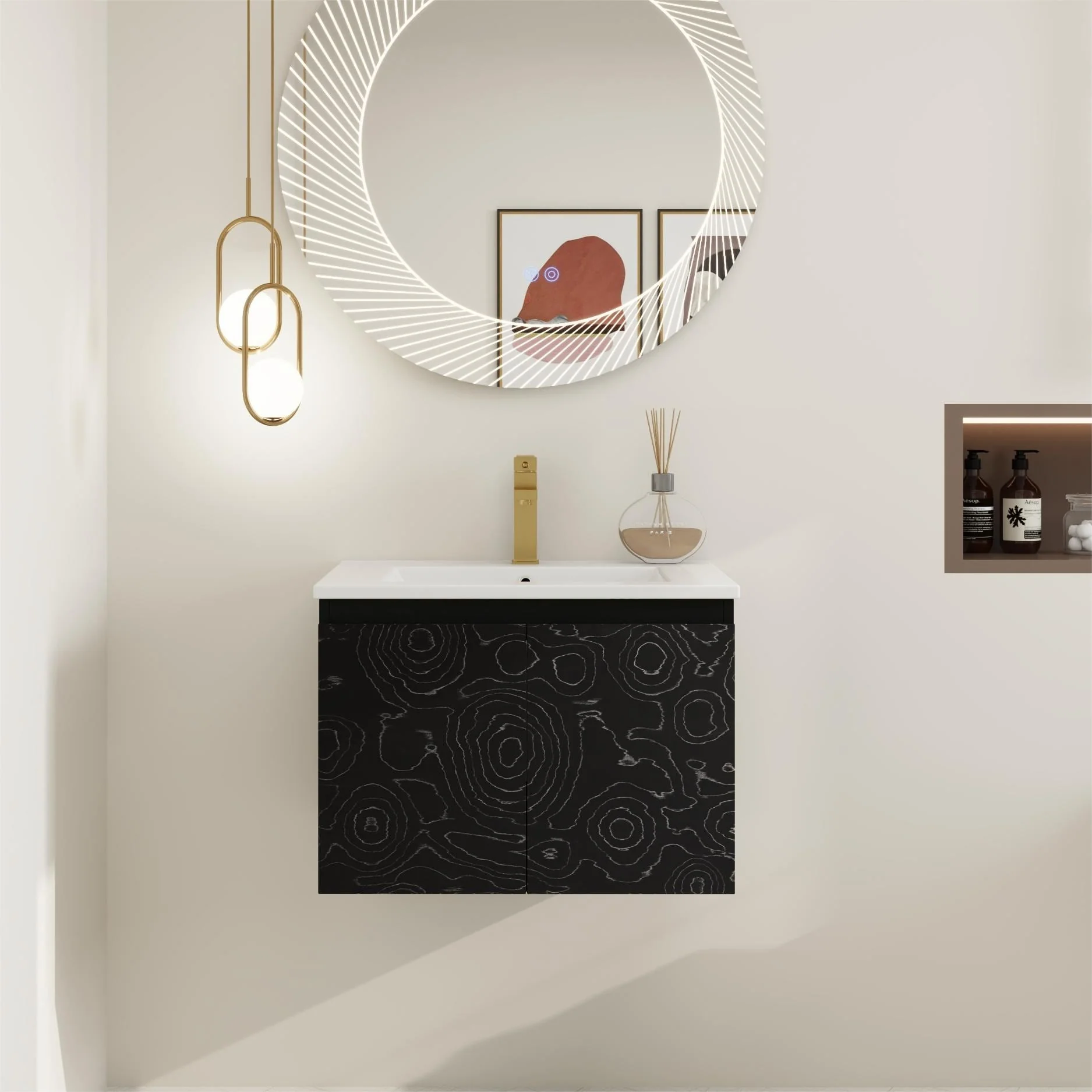 BNK 24/30/48 Inch Double Sink Bathroom Vanity with Soft Close Door