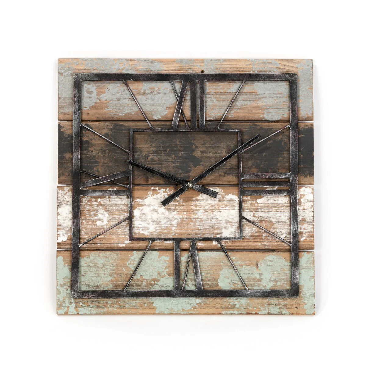 The Gray Barn Jartop Square Distressed Wood Wall Clock