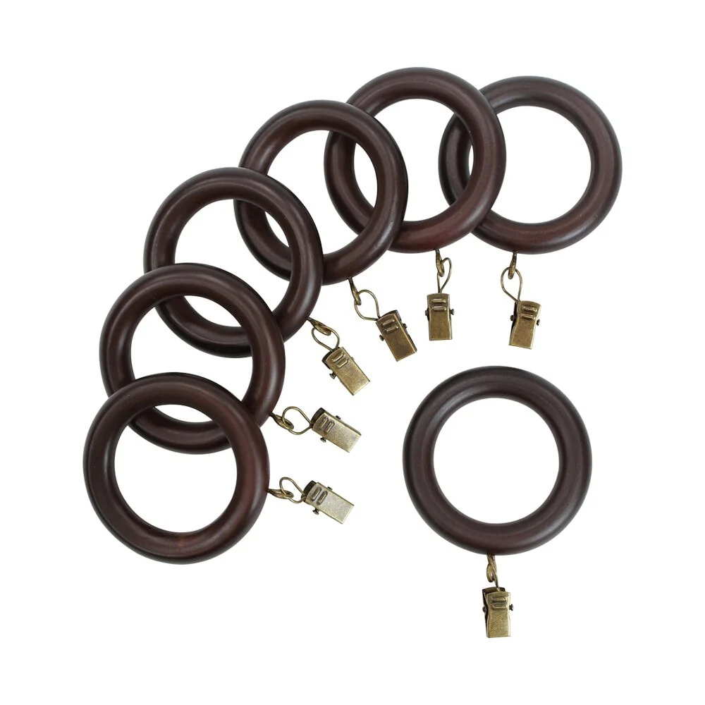 Mix & Match Wood Curtain Rings (7-Pack)