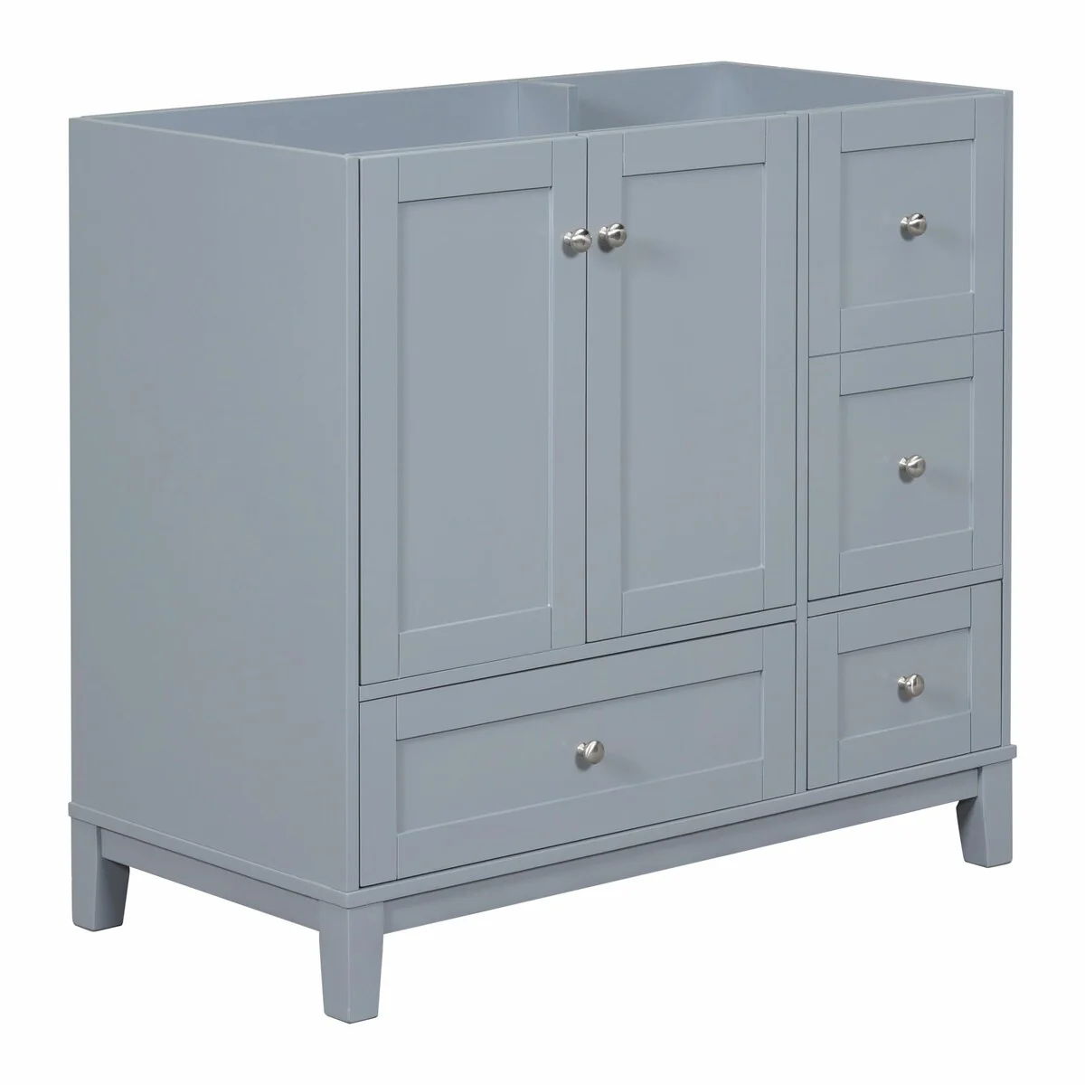 Modern 36-Inch Bathroom Vanity with Resin Sink and Ample Storage