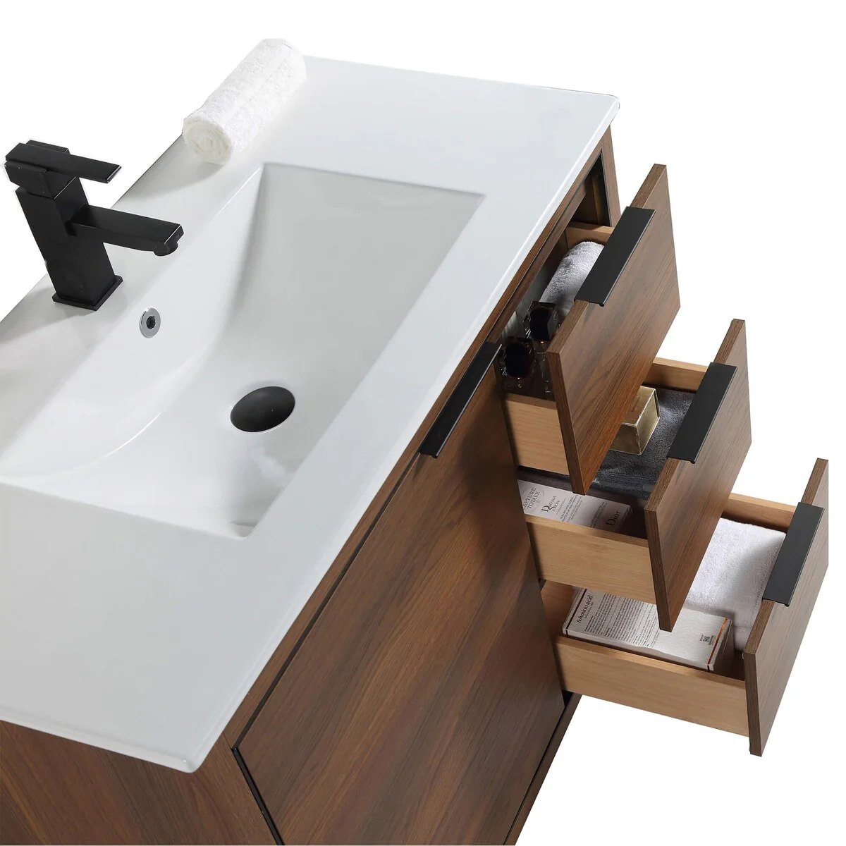 Fine Fixtures Opulence Collection Bathroom Vanity with White Ceramic Sink