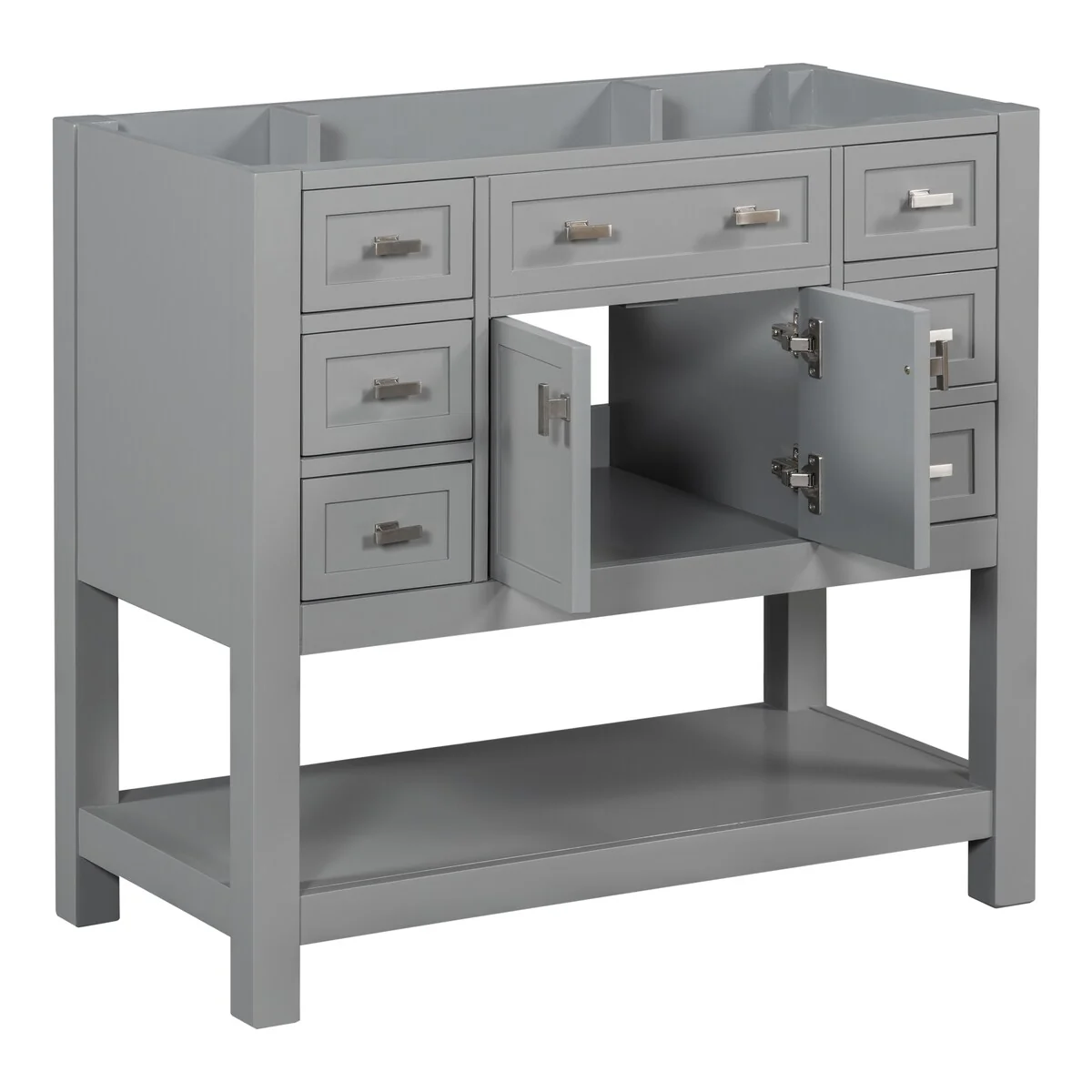 36'' Bathroom Vanity Modern Bathroom Storage Cabinet with 6 Drawers