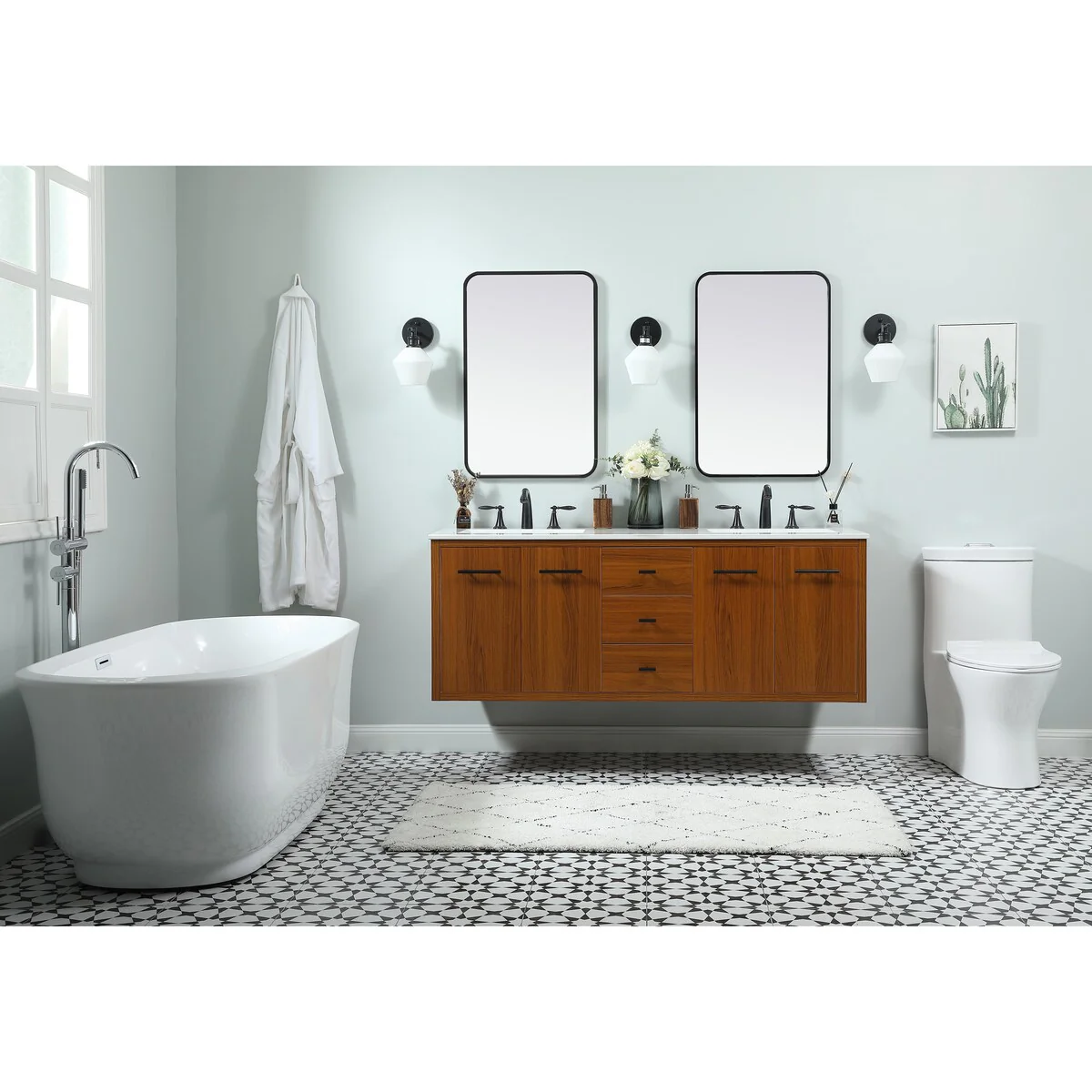 Fern 60 Inch Double Bathroom Vanity