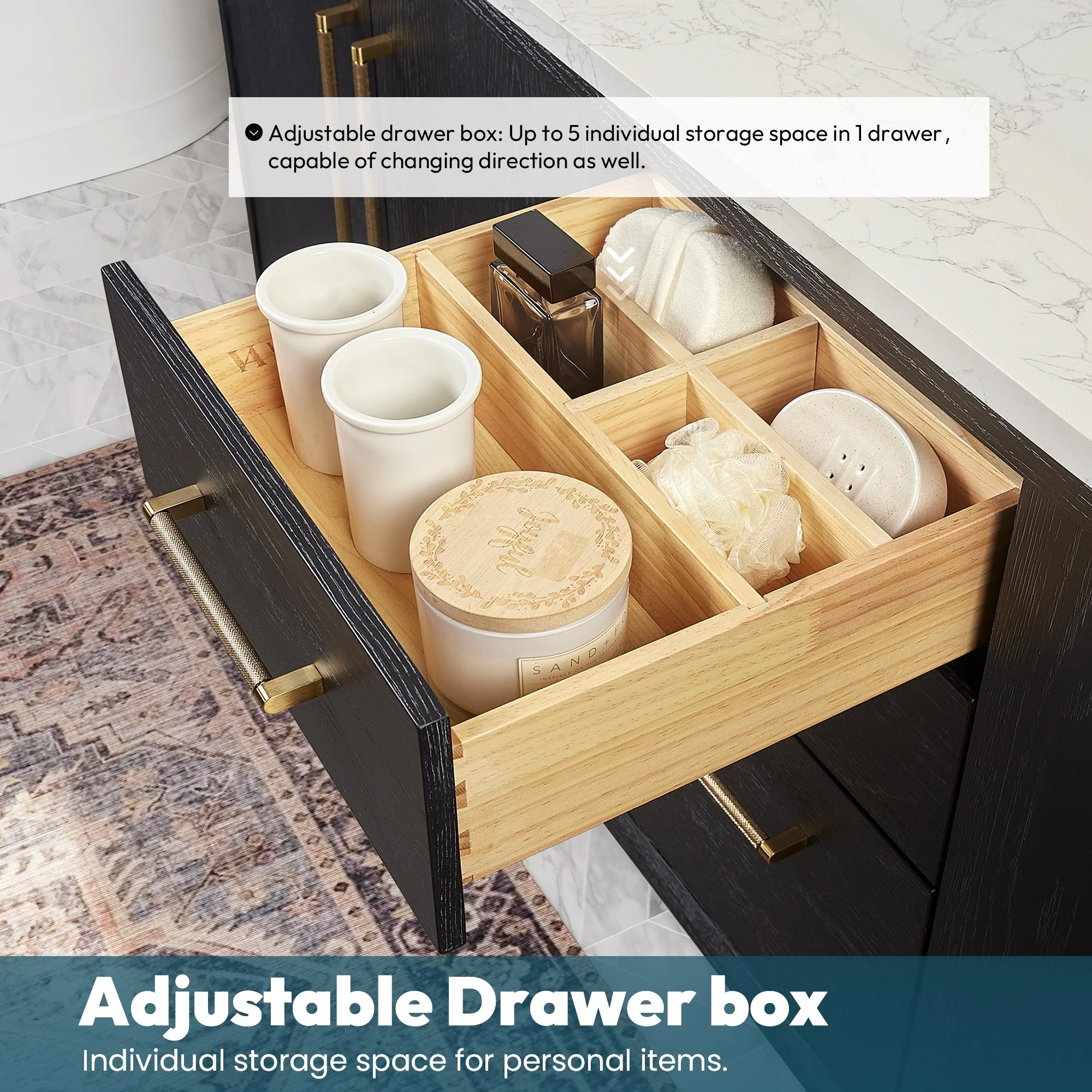 Gara Single Bath Vanity with Composite Stone Top and Mirror