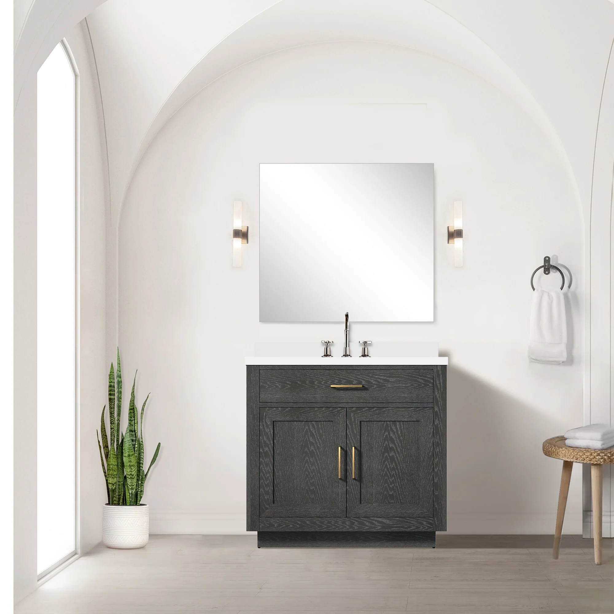 Abbey Bath Vanity with Cultured Marble Top, Sink and Faucet