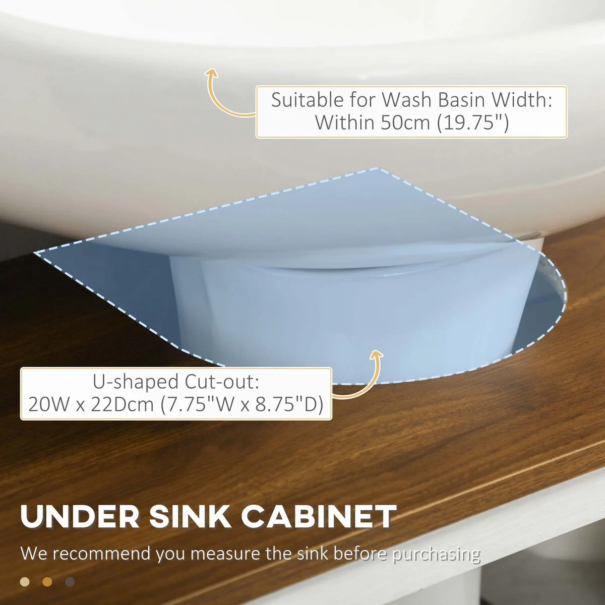 Farmhouse Under Sink Pedestal Vanity Storage Cabinet