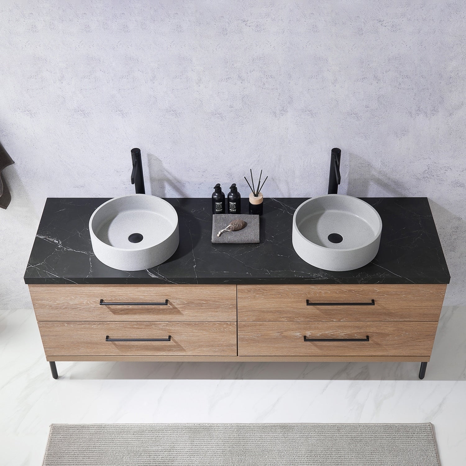 Trento Bath Vanity with Sintered Stone Top with Concrete Sink (C)