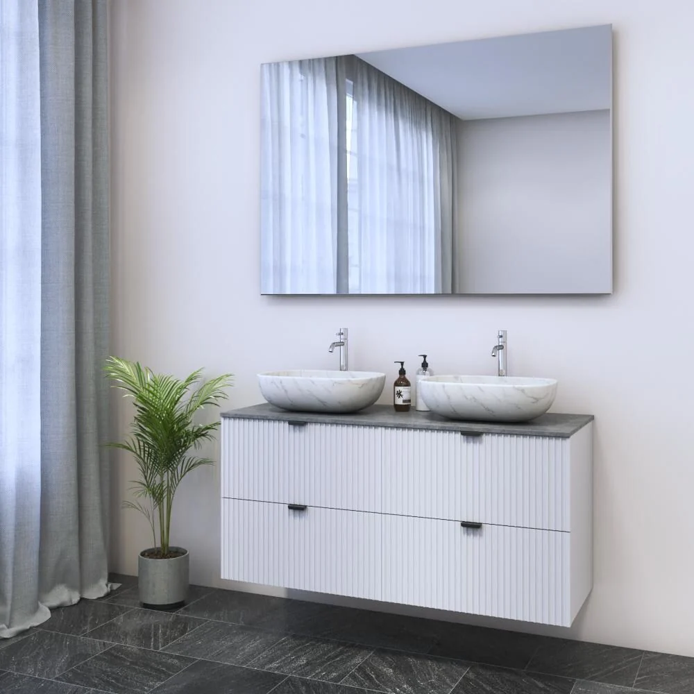 Nicole 4S 120 Double Sink Floating Bathroom Vanity (48