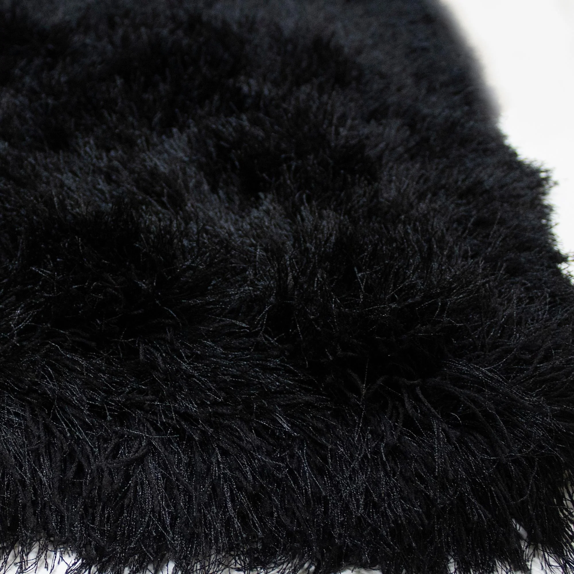 Glorious Collection 3-inch Pile 5x7 Modern Area Rugs Shaggy Rug Black - 5'x7'