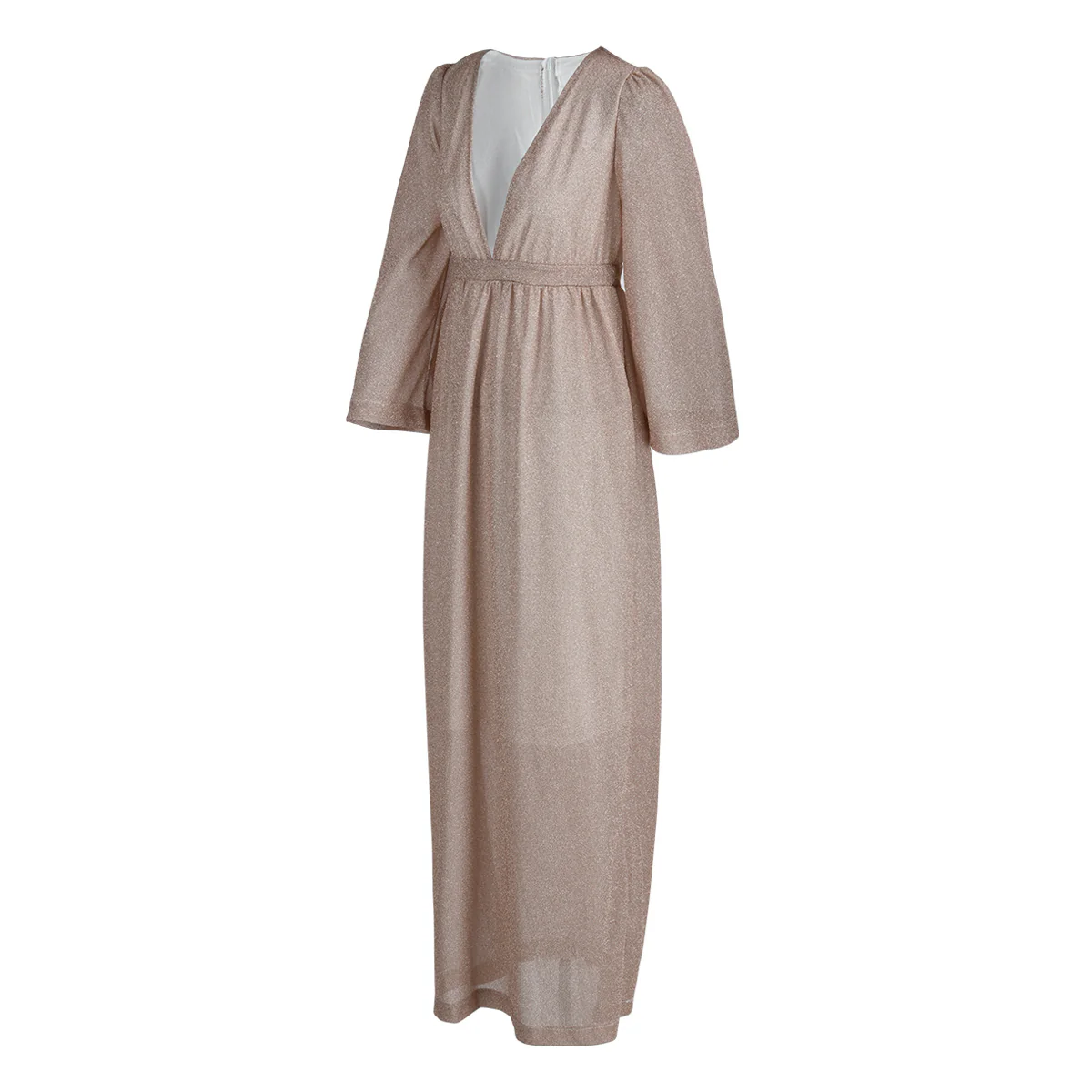 Fashion Elegant Solid Patchwork Fold V Neck Evening Dress Dresses(4 Colors) - Deanwangkt