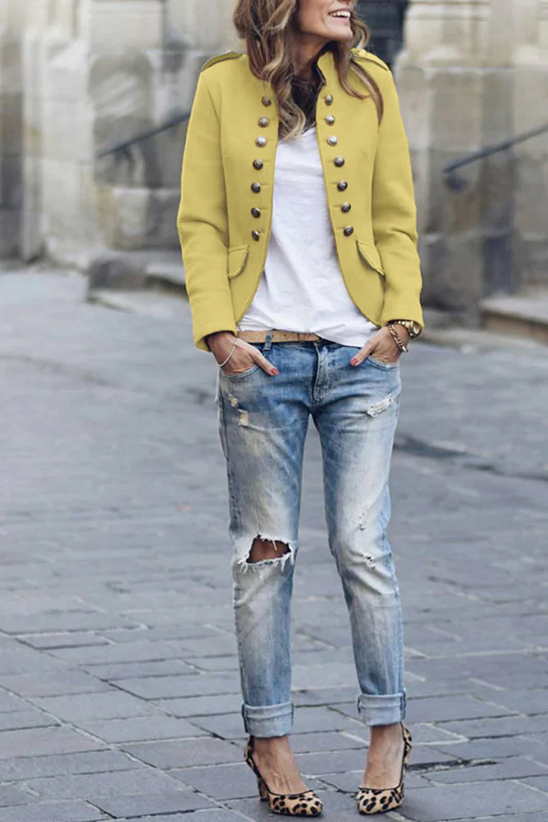 Florcoo Casual Buttons Design Long Sleeve Coat(3 Colors Extra Offer) - Deanwangkt