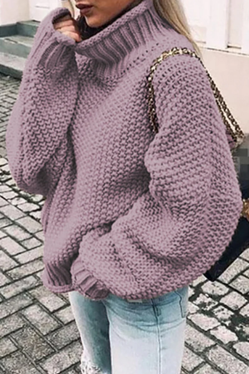 Fashion Casual Solid Patchwork Turtleneck Sweaters(14 Colors) - Deanwangkt
