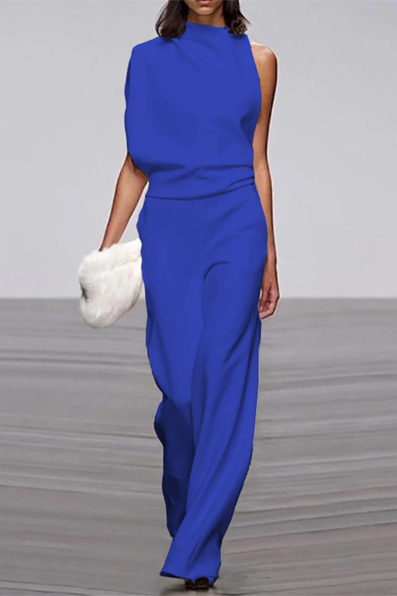 Casual Solid Patchwork Half A Turtleneck Boot Cut Jumpsuits(12 Colors) - Deanwangkt