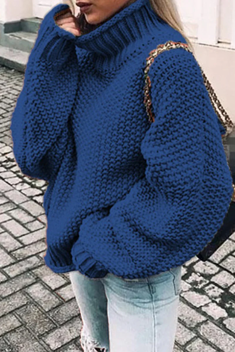 Fashion Casual Solid Patchwork Turtleneck Sweaters(14 Colors) - Deanwangkt