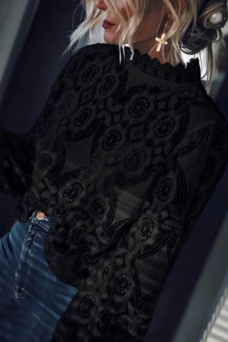 Florcoo Solid Lace Tops(2 Colors) - Deanwangkt