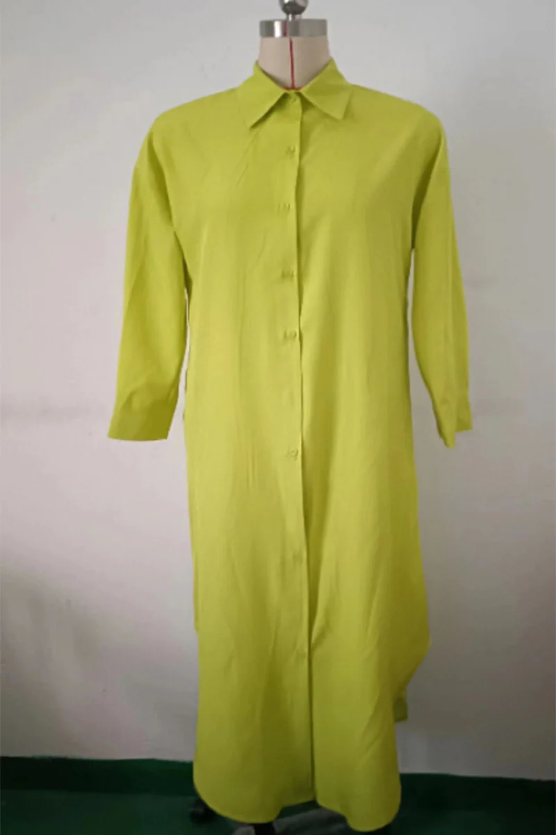Casual Buttons Long Sleeve Shirt Dress Dresses(5 Colors) - Deanwangkt